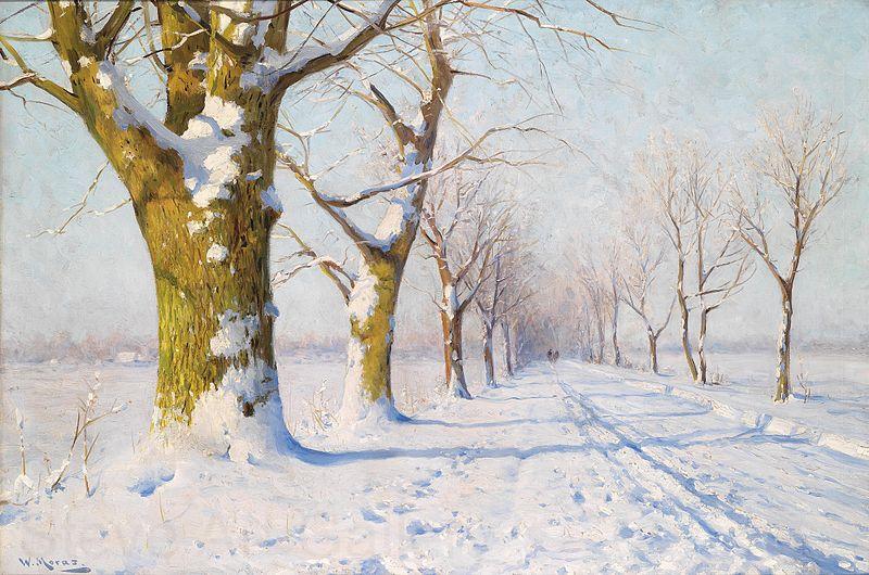 Walter Moras A sunny winters day Germany oil painting art